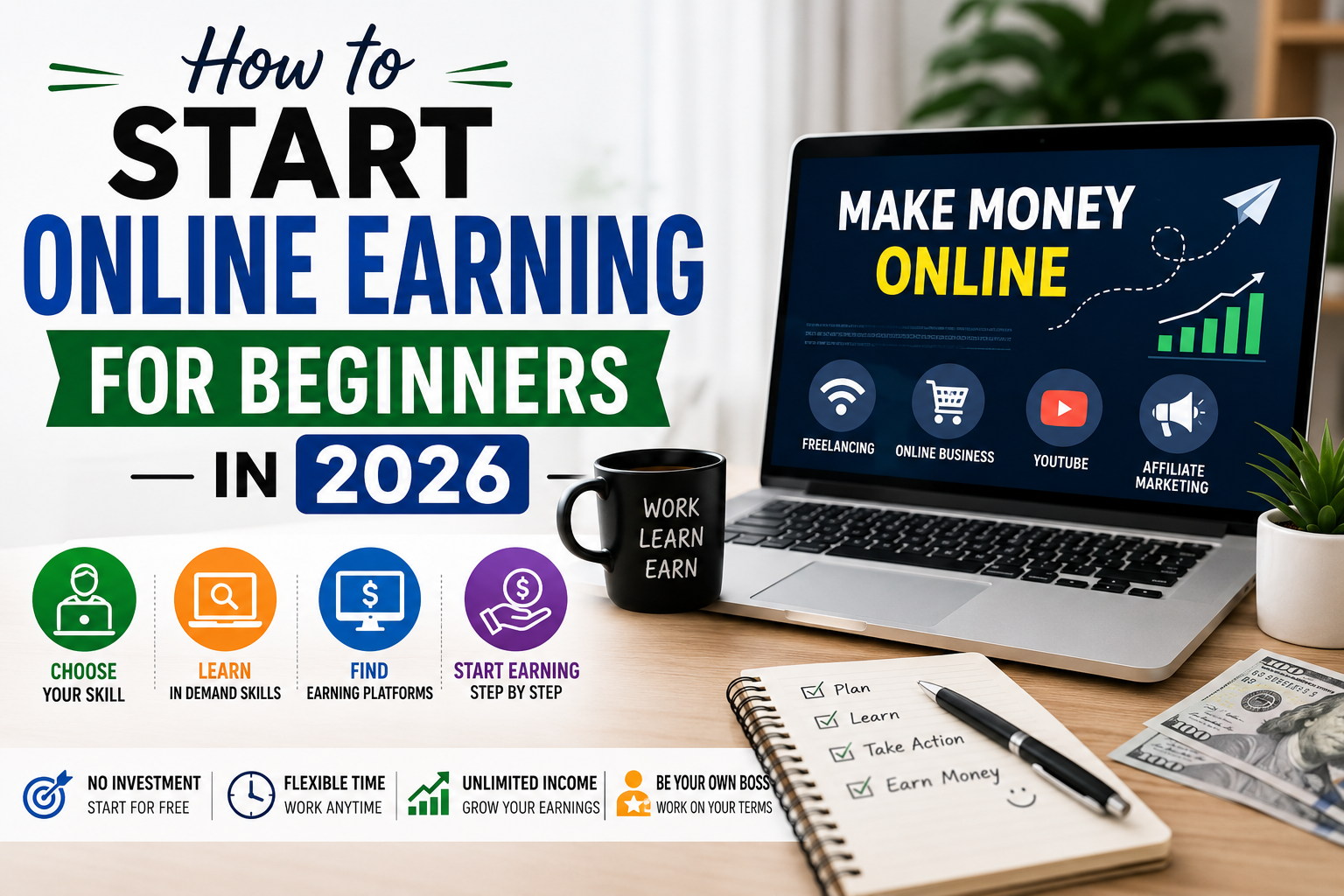 How to Start Online Earning for Beginners in 2026
