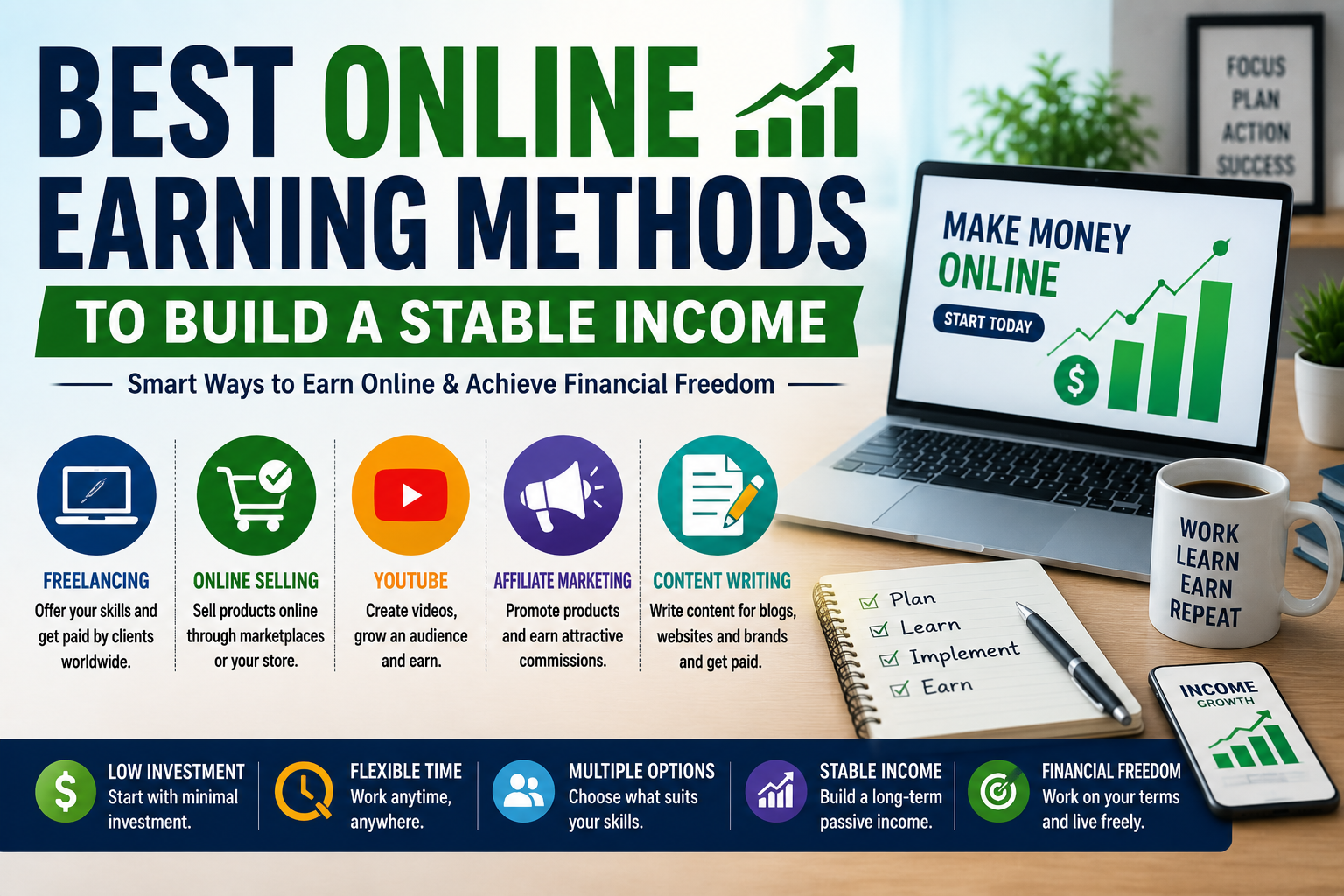 Best Online Earning Methods to Build a Stable Income